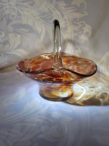 Ostalo posuđe: Korpa nova Dragan Drobnjak rucni rad iz 70ih.god. Murano korpa duvano — 1