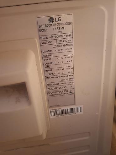 air conditioner: LG split kondisioner — Model: T18SMH Xüsusiyyətlər: - Tip: Split Room — 3
