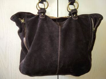 Torbe: Fantastična kožna braon torba sa prirodnom dlakom Odlična skupocena i — 11