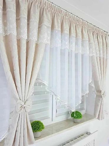 pleh: Dekorativne zavese sa vezom – komplet tkanina za dnevnu ili spavaću — 4