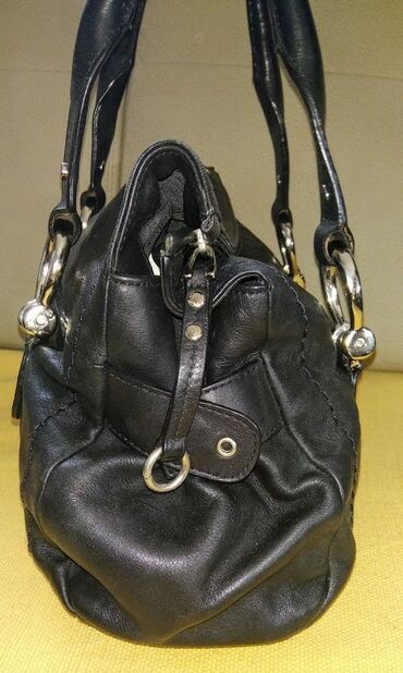 Torbe: Cellini - crna kožna torba Odlična torba od meke prirodne kože — 7