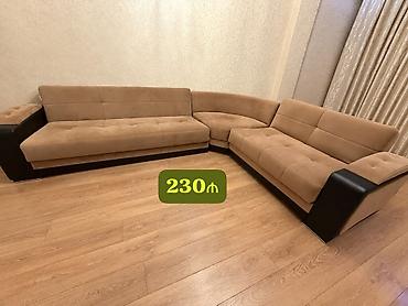 divanllar: Divan satılır – 230₼ - Künc divan modeli, 3 hissəli kompozisiya - — 1