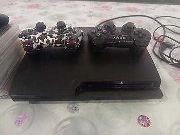 PS3 (Sony PlayStation 3): Игровая консоль Sony PlayStation 3 (модель Slim) с набором дисков — 12