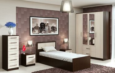 спални мебел: Двуспальная кровать, Шкаф, Комод, 2 тумбы, Турция, Новый