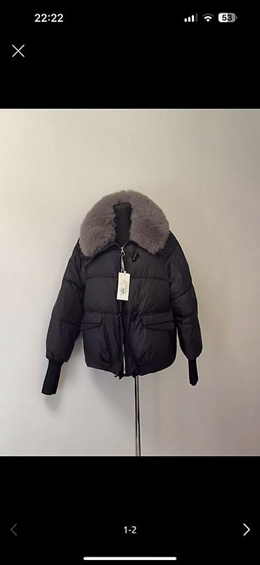 женские жакеты: Пуховик, Короткая модель, С мехом, M, L, XL — 1