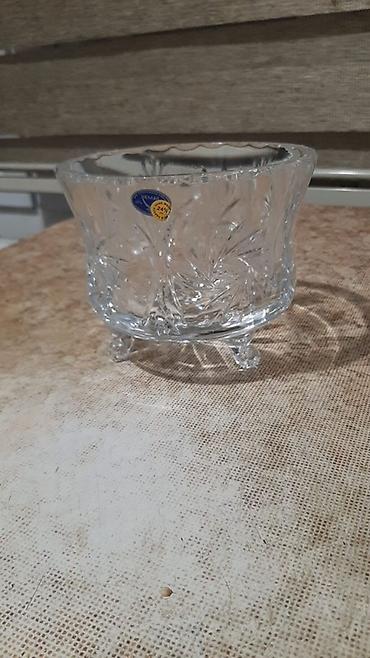 Kristal şirniyyat qabı - Material: şəffaf kəsimli kristal şüşə -
