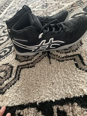 asic: Борцовки ASICS Snapdown в черно-белом цвете. Высокие спортивные — 2