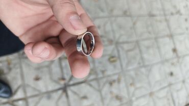 заглушки для розеток: Gümüş rəngli uniseks üzük - Material: metal ərintisi, parlaq cilalı