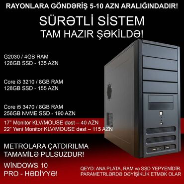 Masaüstü kompüterlər və iş stansiyaları: Masaüstü Kompüterlər “G2030 / CORE i3 / CORE i5” ⭐G2030 / 4GB DDR3 RAM -da lalafo.az — 1 Masaüstü kompüterlər və iş stansiyaları: Masaüstü Kompüterlər “G2030 / CORE i3 / CORE i5” ⭐G2030 / 4GB DDR3 RAM — 1