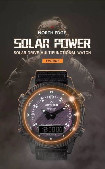 Наручные часы: Часы North Edge Evoque Solar Power зарядка со встроенного солнечного