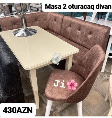 Divanlar: Künc divan və masa desti yeni
