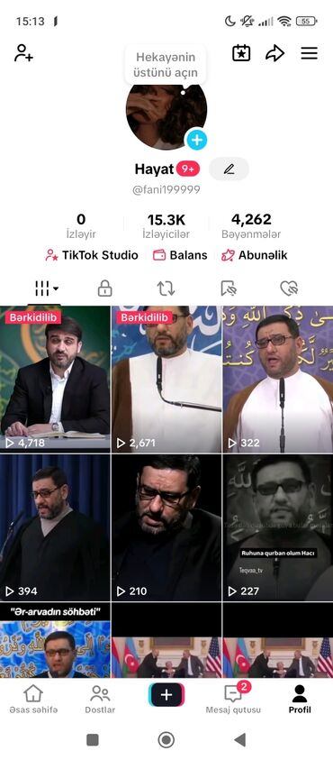 video yukle az: Salam tik tok səhifəsi satılır qiyməti 40 Azn hesab sıfırdan özümdə