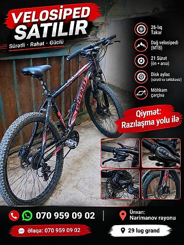 Спортивные велосипеды: 🔥 VELOSiPED SATILIR — ƏLA VƏZİYYƏTDƏ! 🚴‍♂️ ✅ 29-luq Grand ✅ Dağ — 1