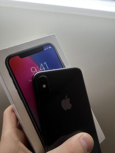 Apple iPhone: IPhone X, 64 GB, Space Gray, Simsiz şarj, Face ID, Sənədlərlə