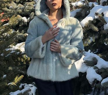 Шубы: Шуба, Норка, Короткая модель, С капюшоном, 3XL — 5