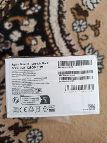 чехлы на redmi note 9: Redmi, Redmi Note 14, Новый, 128 ГБ, цвет - Черный, 1 SIM