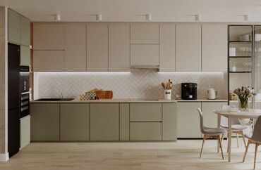 Sifarişlə mətbəx mebeli: Sifarişlə mətbəx dəsti, Özü çəkən petlələr, Mat laminat, Kredit var, Rayonlara çatdırılma, Pulsuz çatdırılma — 25