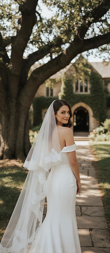 Свадебные аксессуары: Свадебный аксессуар, Фата, Новый, цвет - Айвори — 1