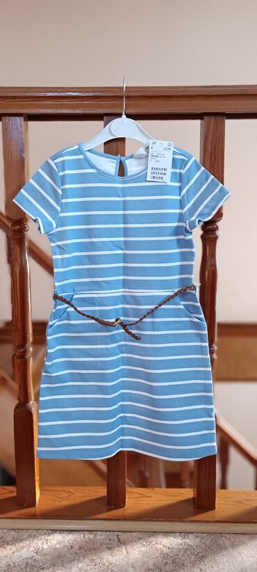 национальный платья детский: Детское платье, цвет - Голубой, Новый