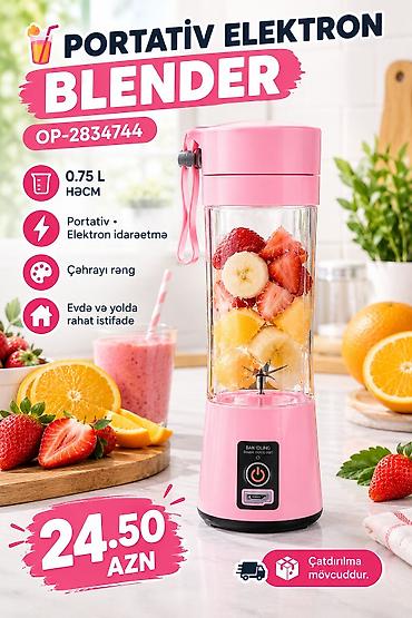 əl blender qiymeti: Portativ Elektron Blender – OP-2834744 - Həcm: 0.75 L - Rəng: çəhrayı — 1