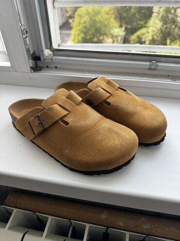 сабо обувь: Саболор, 37, Birkenstock, Колдонулган, түсү - Саргыч боз, Өзү алып кетүү