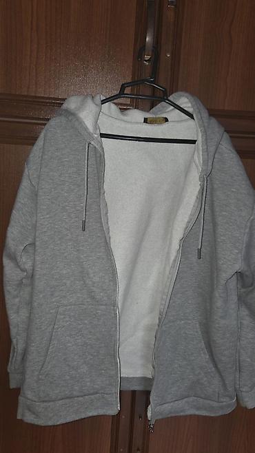 Boz rəngli kapüşonlu zipli sviter (hoodie) - Rəng: Açıq boz (melanj) lalafo.az -da Boz rəngli kapüşonlu zipli sviter (hoodie) - Rəng: Açıq boz (melanj)