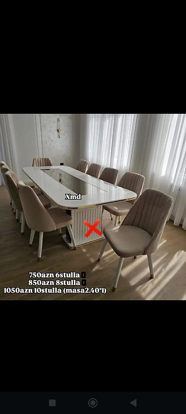 dekorativ panel: Məhsul: Yemək otağı üçün masa və stul dəsti - Dəst variantları — 1
