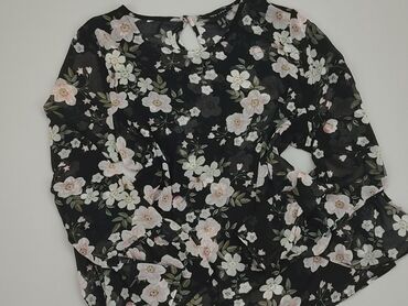 czarne bluzki w kwiaty: Bluzka Damska, New Look, XL, stan - Bardzo dobry
