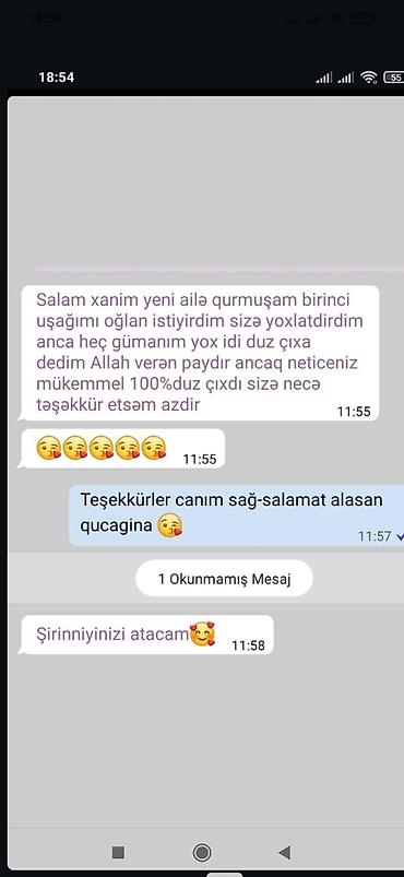 dayə işi 2023: Xidmət: Körpənin cinsiyyətinin hesablanması və planlanması - — 4