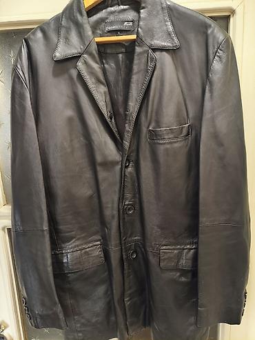 кожный куртка: Мужское пальто, XL, Jack & Jones, Б/у, цвет - Черный, Самовывоз — 4