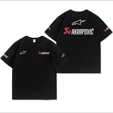 футболка ac dc: Футболка с принтами Akrapovič и Alpinestars - Цвет: черный - Дизайн — 1
