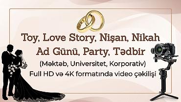 Digər xidmətlər: 4K, HD, video çəkiliş 👰‍♀️🤵‍♂️ Toy, Love Story, Nişan, Nikah Ad Günü — 1