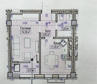 pocht nov: 1 комната, 37 м², Элитка, 13 этаж, ПСО (под самоотделку)