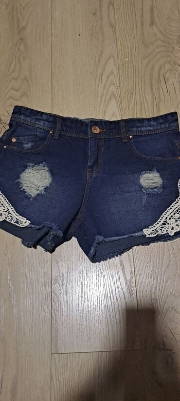 Shorts, Britches: S (EU 36), Jeans, color - Light blue, Embroidery