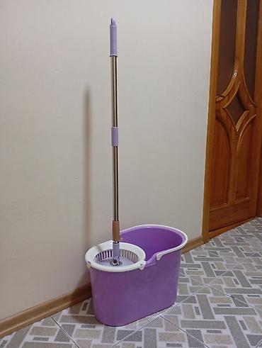 mop dəsti: Bənövşəyi rəngdə spin mop dəsti - Dəst: vedrə + fırlanan sıxıcı — 1