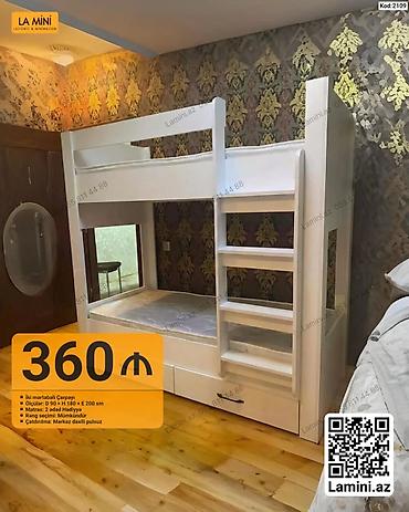 İki mərtəbəli çarpayı – Kod: 2109 - Ölçülər: D 90 × H 180 × E 200 sm