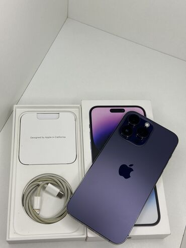 тифаль бу: IPhone 14 Pro Max, Б/у, 128 ГБ, Deep Purple, Кабель, Коробка, 86 %