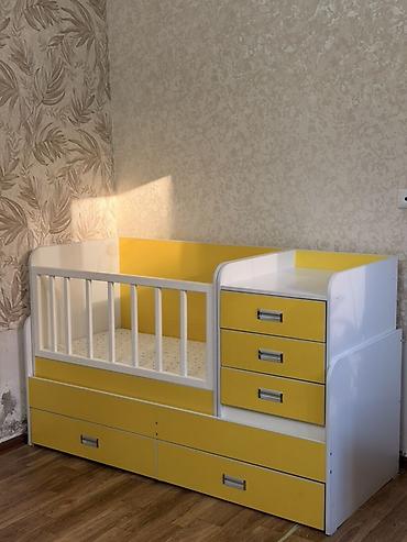 bunk bed: Детская кровать трансформер, Б/у, цвет - Желтый — 1