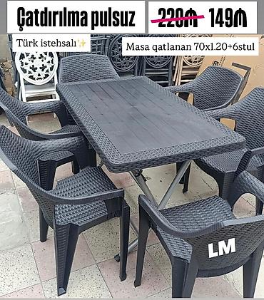 bağ stulu: Kvadrat masa, Stullar ilə, 6 nəfər — 1