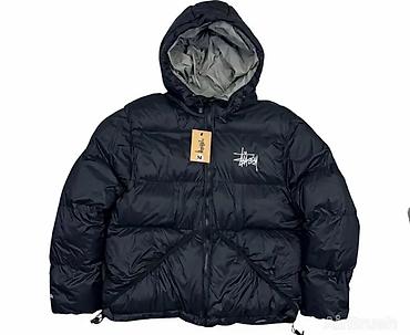 спортивный пуховик: Пуховик Stüssy 800 Fill, мужской. - Цвет: черный, подкладка серая. - — 1