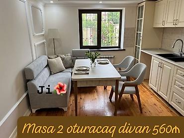 taxt doweyi: Mətbəx üçün, Yeni, Açılmayan, Dördbucaq masa, 2 stul — 1