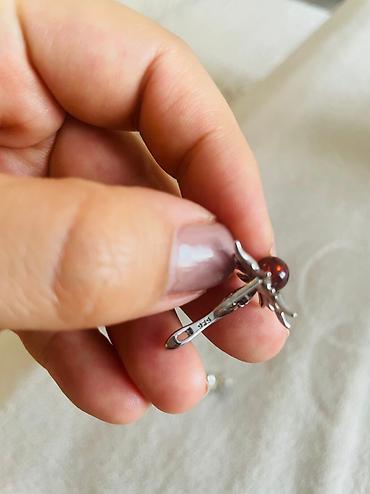 серебро янтар: Серебряные серьги, Проба 925, Янтарь, Женские, Новый — 4