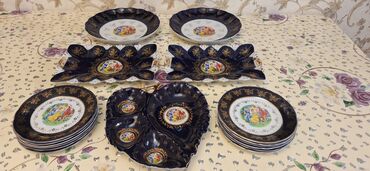 Nahar dəstləri və servizlər: Nahar dəsti, rəng - Göy, Farfor — 15