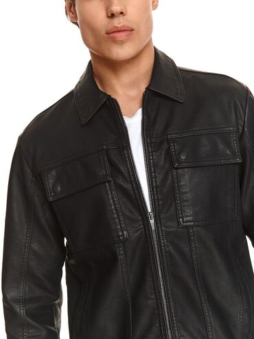 безрукавка куртка: Кожаная куртка, Классическая модель, Кожзам, Приталенная модель, M (EU 38)