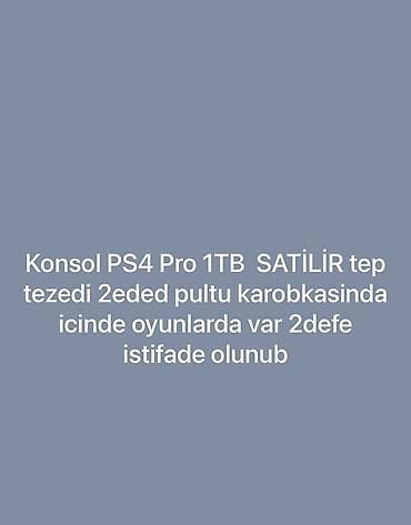 PlayStation 4 Pro 1TB konsol dəsti - Model: PS4 Pro, 1TB yaddaş - lalafo.az -da PlayStation 4 Pro 1TB konsol dəsti - Model: PS4 Pro, 1TB yaddaş -