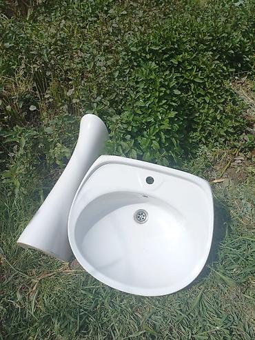 Santexnika: Pilləli keramika əl-üz yuma lavabosu – pedestallı model canaq ətraflı — 2