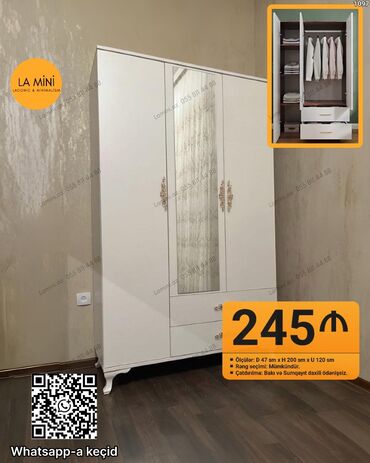 Çarpayılar: Açılan, 3 qapılı Düz dolab, Şifonyer