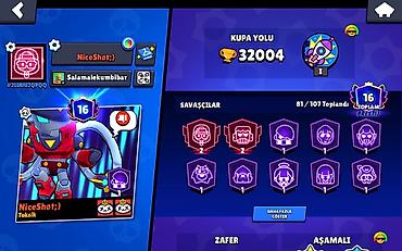 Digər: Brawl Stars oyun hesabı - Kupa: 32 004 (Kupa Yolu nişanı: I) - — 2