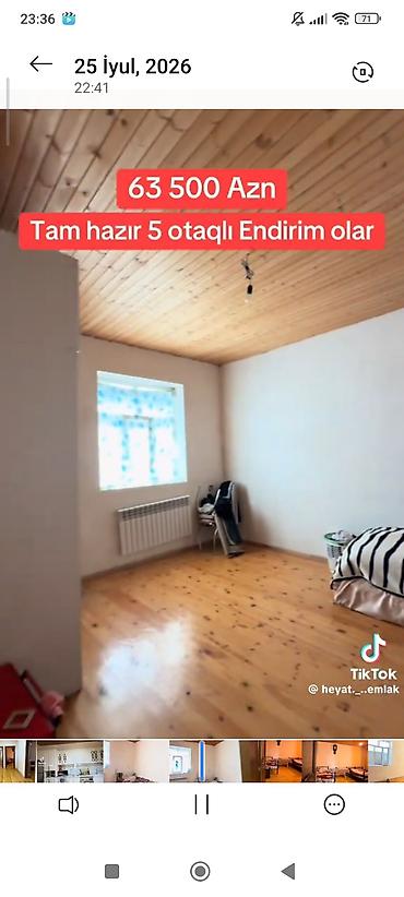 yevlaxda satilan evler: Tam hazır 5 otaqlı həyət evi. - Geniş dəhlizli planlama, otaqlar — 4