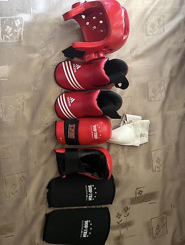 Boks aparatları: Kickboks/Karate/Taekwondo üçün tam qoruyucu dəst(3-4 dəfə istifadə — 1
